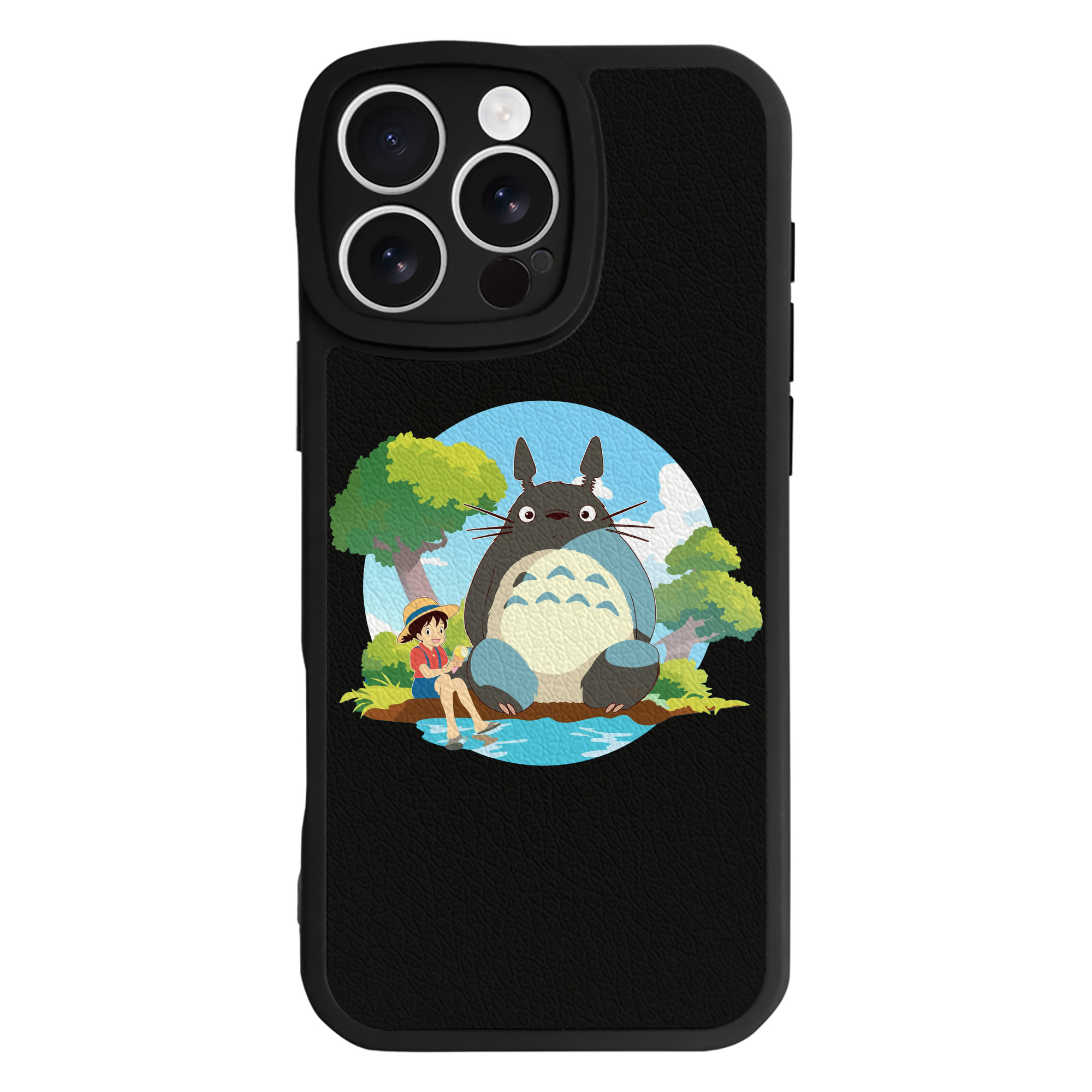 （画像用） となりのトトロ 草壁メイ 草壁サツキ My Neighbor Totoro Satsuki Kusakabe Mei Kusakabe 【iPhone 16シリーズ対応】シリコンスマホケース（レザー調） 材質：シリコン